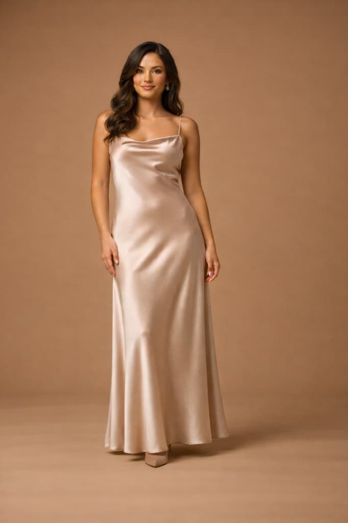 Dress code inspiration — champagne satin evening dress